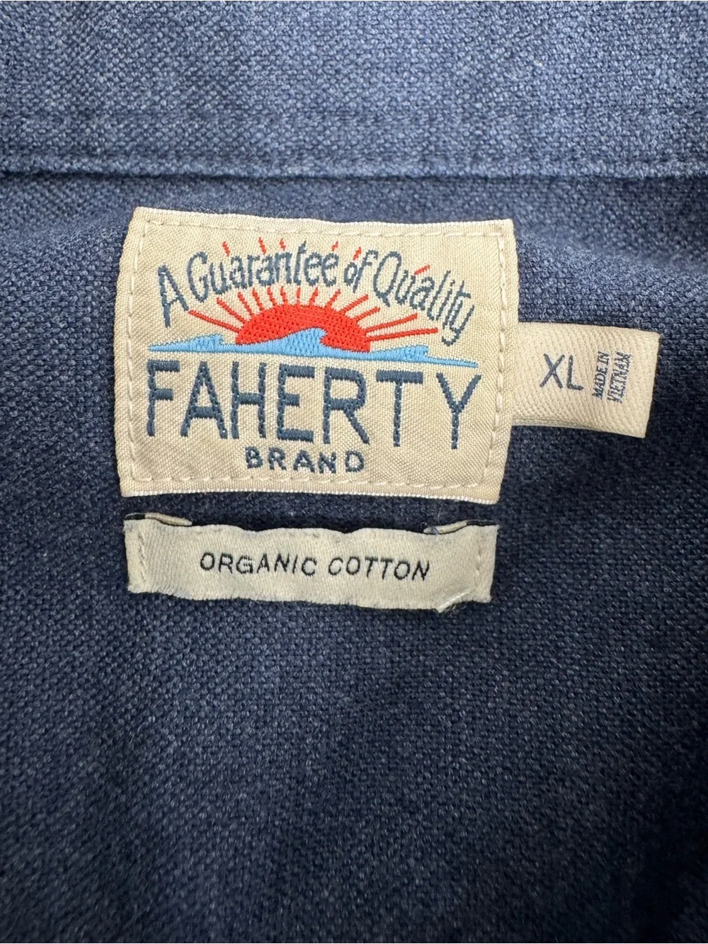 Faherty Men’s XL Navy Stretch Oxford Shirt Long Sleeve MWC0070 - Picture 4 of 10